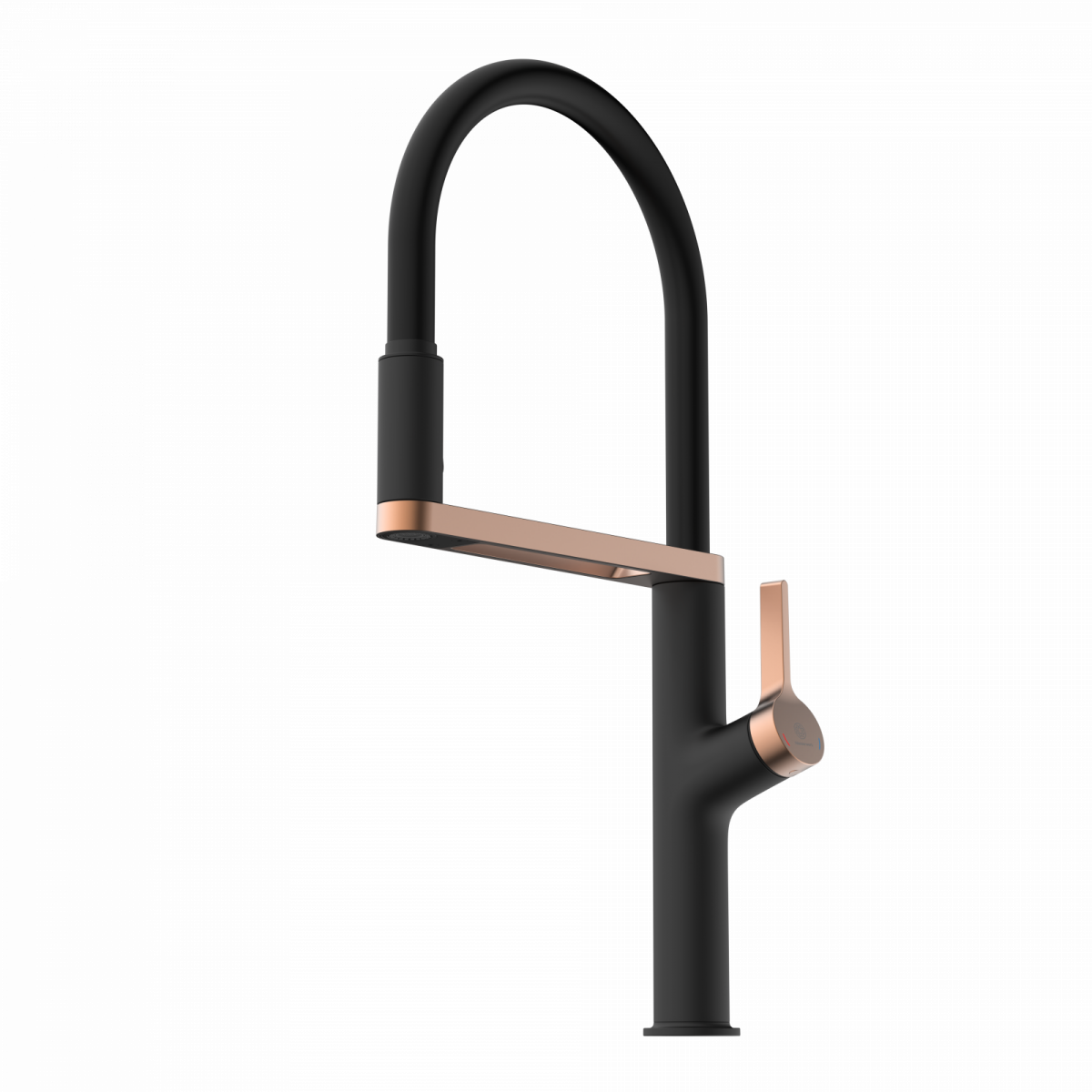 Atik, Kitchen faucet semi-pro with pull-down soft-touch hose in matte black and rose gold